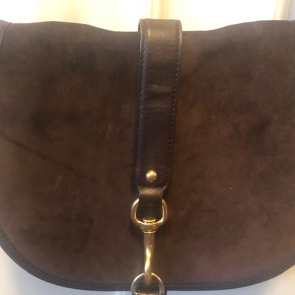 MICHAEL KORS - COFFEE SUEDE  CROSS BODY / SADDLE BAG - Picture 1 of 4